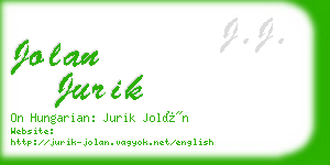 jolan jurik business card